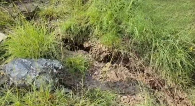 Land subsidence in Ramban district, Jammu and Kashmir